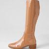 Shoes DJANGO & JULIETTE | Timothie Caramel Stretch Patent Pu Knee High Boots