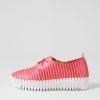 Shoes DJANGO & JULIETTE | Brenda Fuchsia Orange Stripe Leather Sneakers