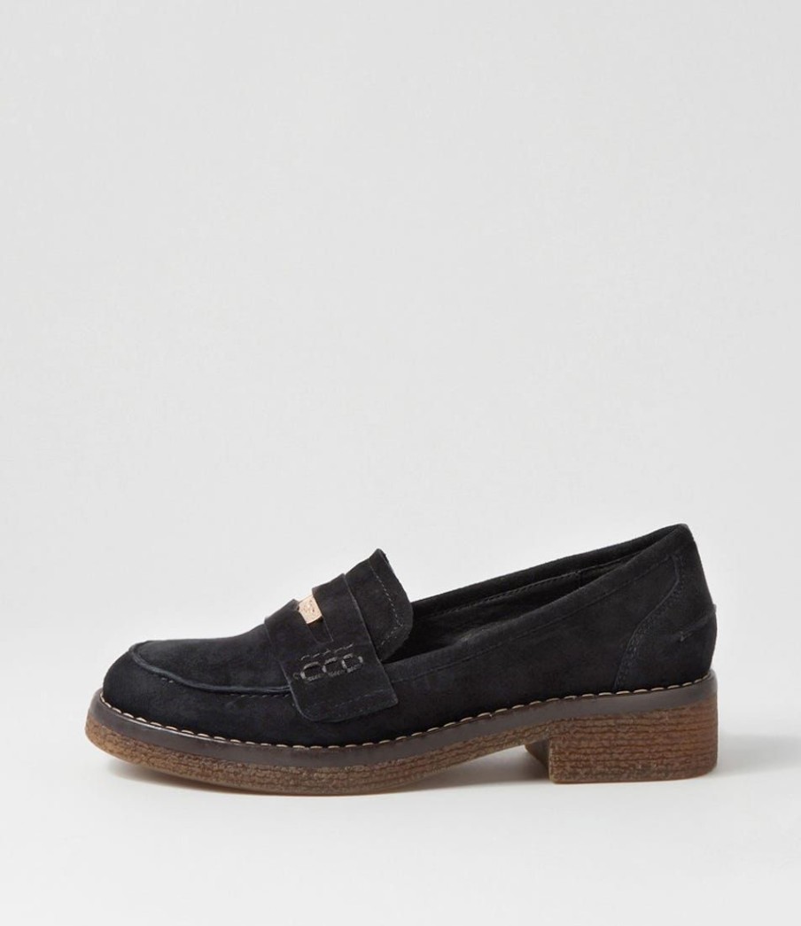 Shoes DJANGO & JULIETTE | Gulfa Black Suede Loafers