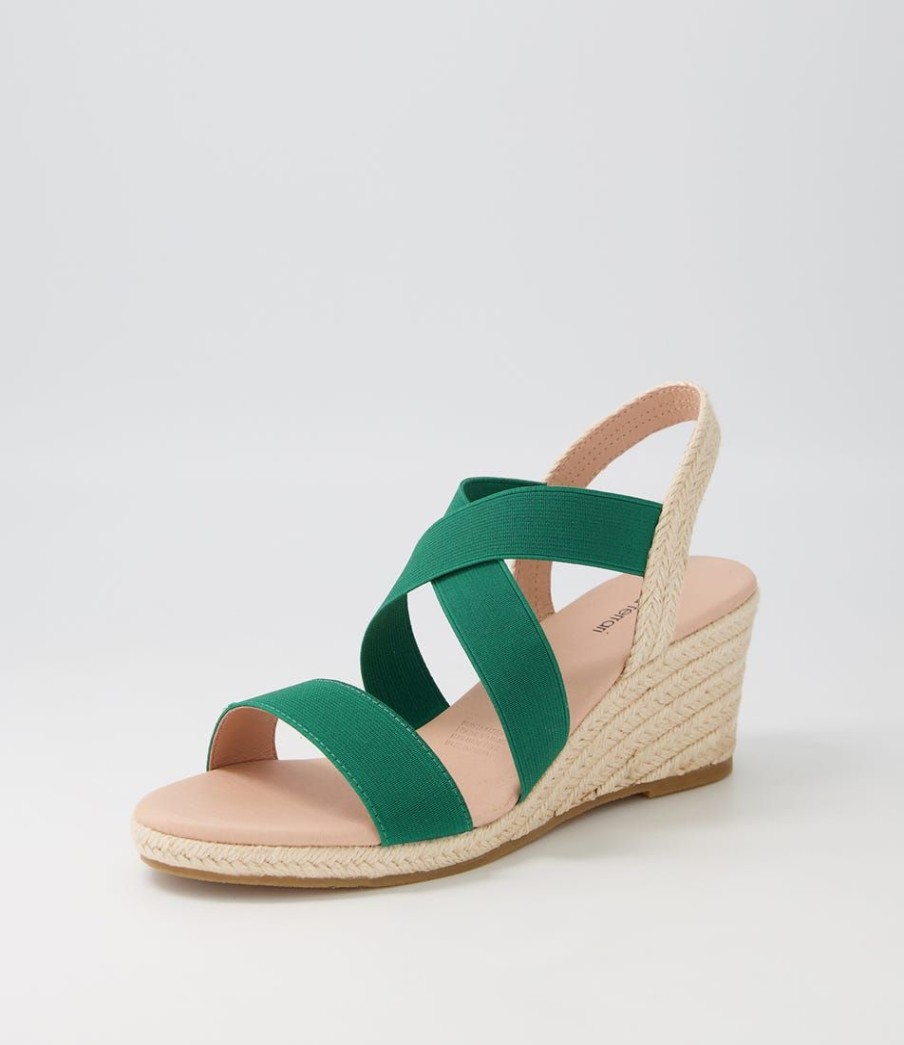 Shoes DIANA FERRARI | Jolli Emerald Elastic Espadrilles