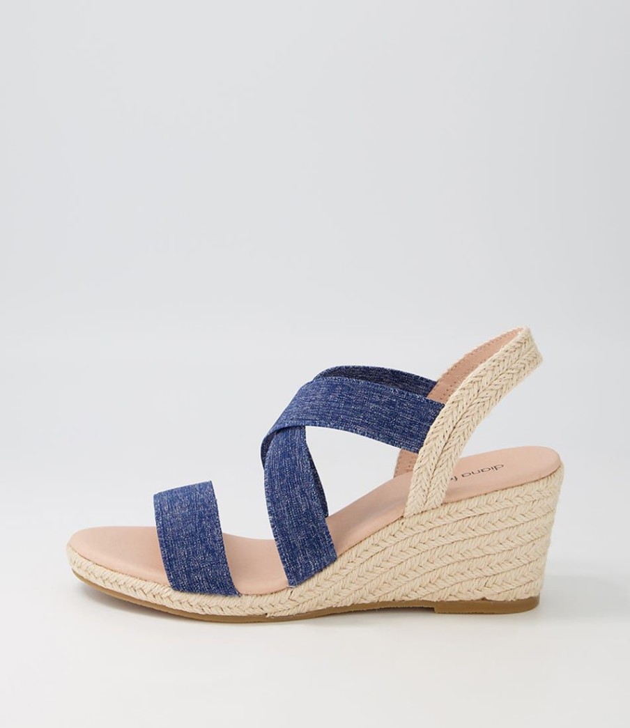 Shoes DIANA FERRARI | Jolli Dark Denim Elastic Espadrilles