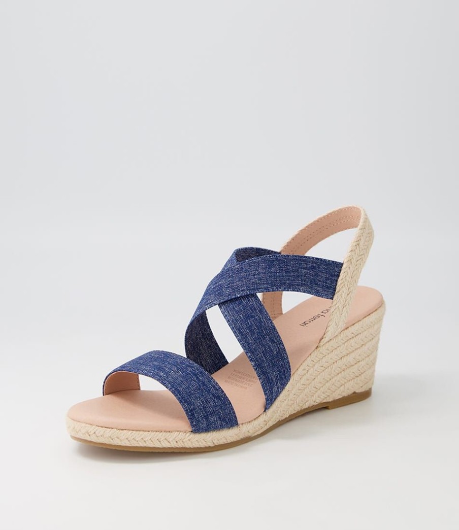 Shoes DIANA FERRARI | Jolli Dark Denim Elastic Espadrilles