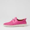 Shoes DIANA FERRARI | Arnied Fuchsia White Leather Lace Up Flats