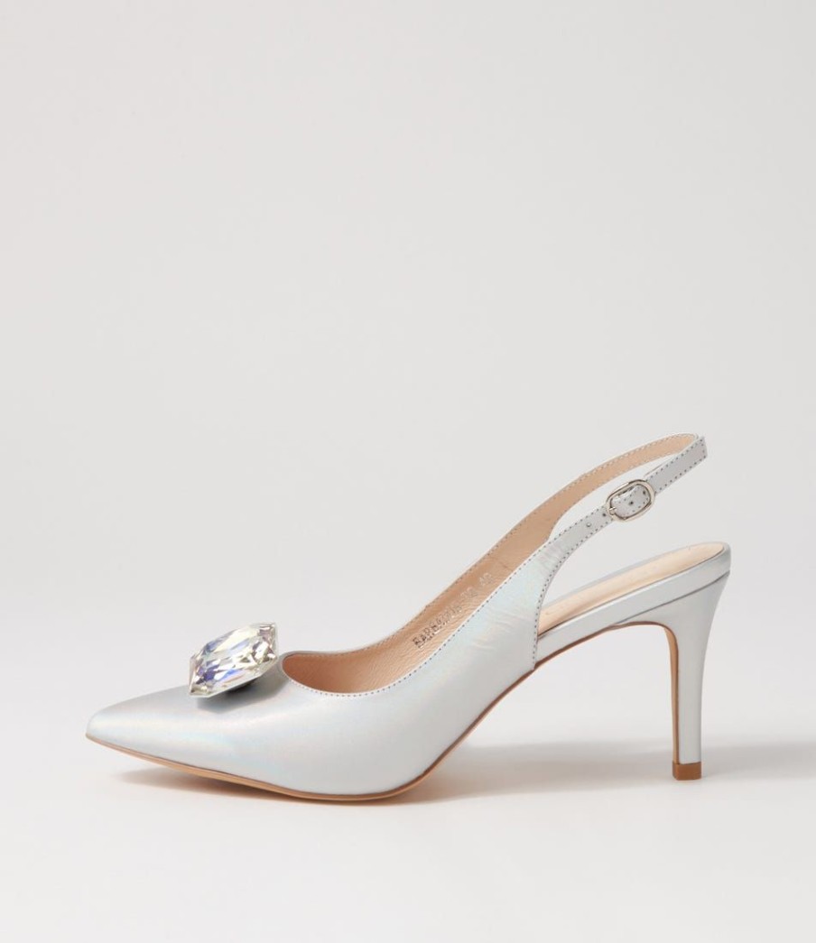 Shoes TOP END | Barbados Silver Rainbow Leather Jewels Heels