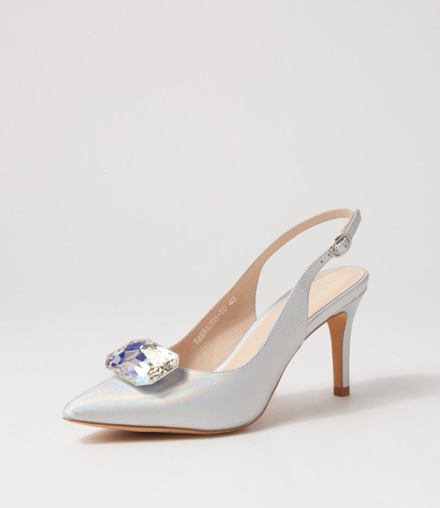 Shoes TOP END | Barbados Silver Rainbow Leather Jewels Heels