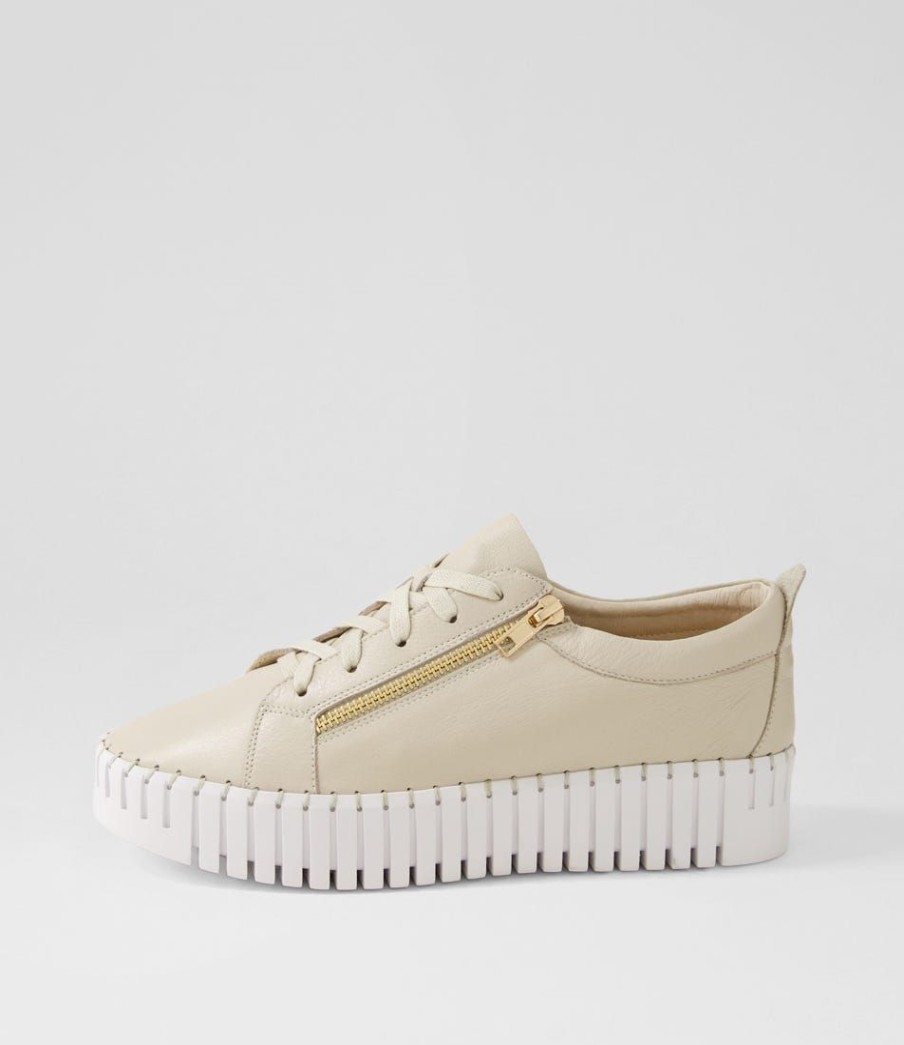 Shoes DJANGO & JULIETTE | Bump Macadamia Leather Sneakers