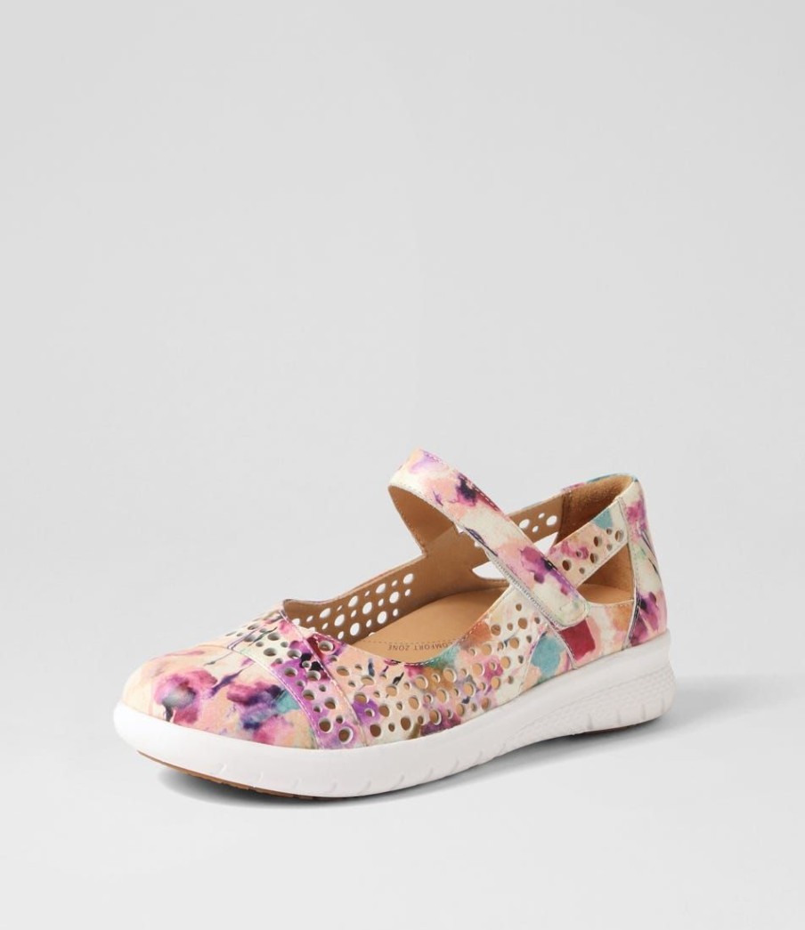 Shoes ZIERA | Sebille Xf Pansy Floral Leather Mary Janes