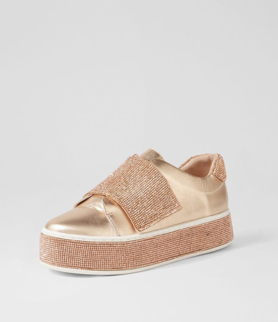 Shoes TOP END | Nellee Champagne Leather Jewels Sneakers