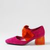 Shoes DJANGO & JULIETTE | Misha Dark Fuchsia Orange Suede Heels