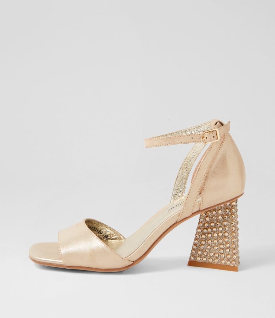 Shoes DJANGO & JULIETTE | Laixi Gold Shimmer Leather Jewels Sandals