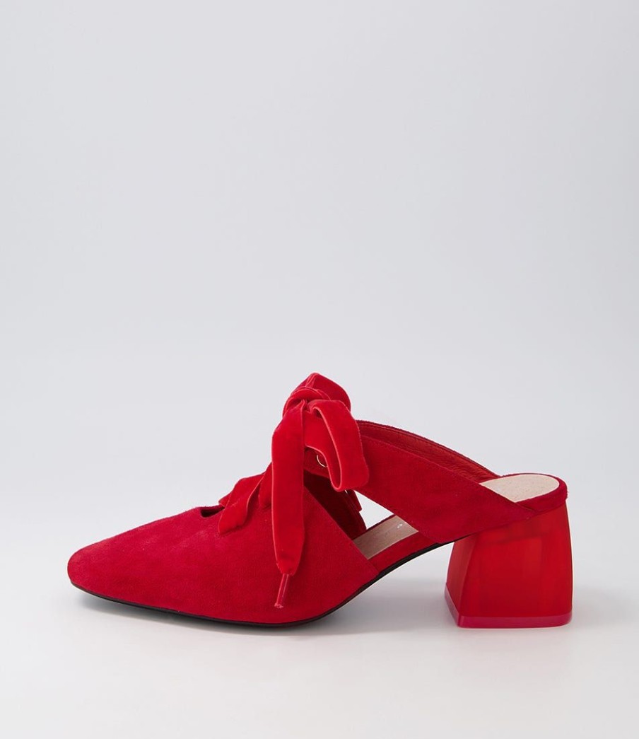 Shoes DJANGO & JULIETTE | Marjo Red Suede Heels