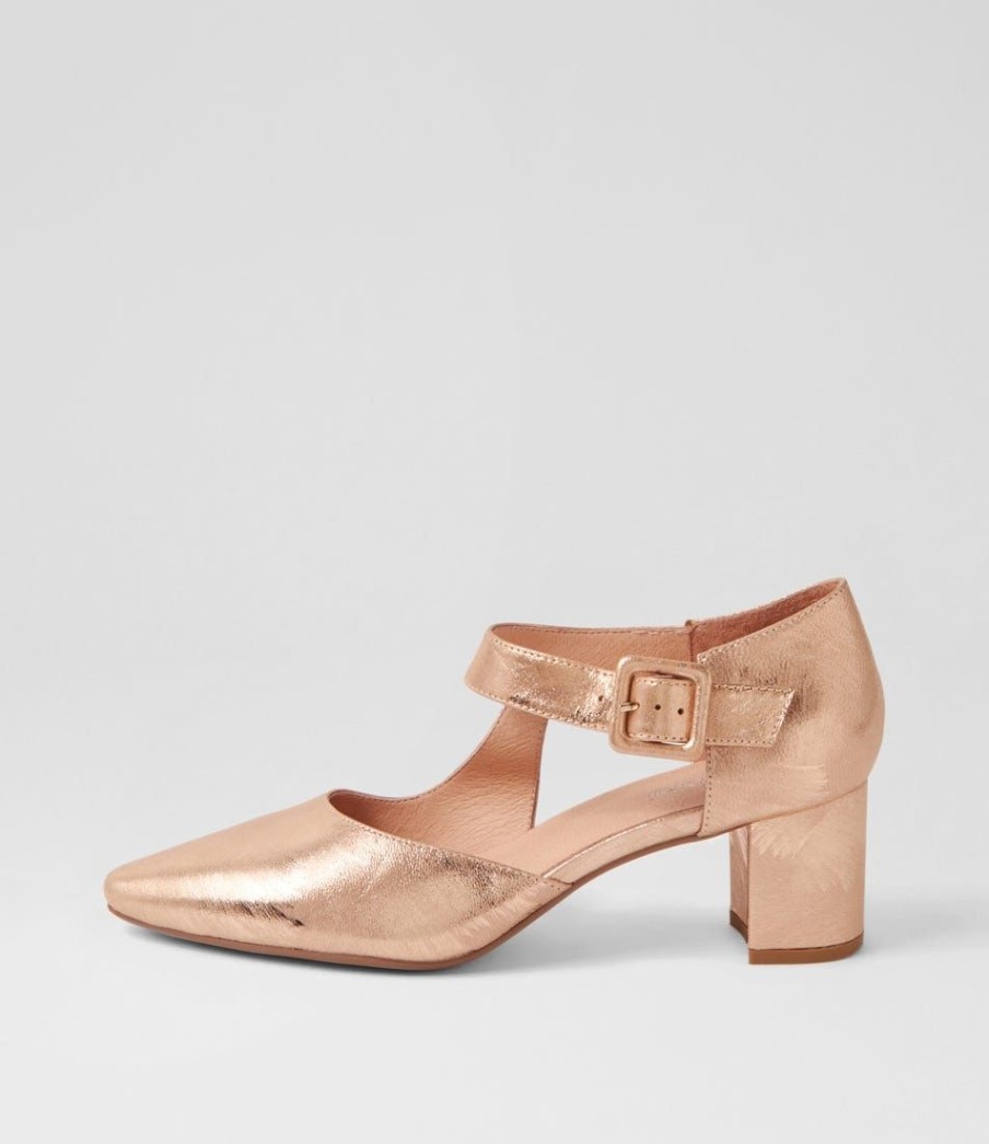 Shoes DIANA FERRARI | Latisha Rose Gold Brushed Leather Heels