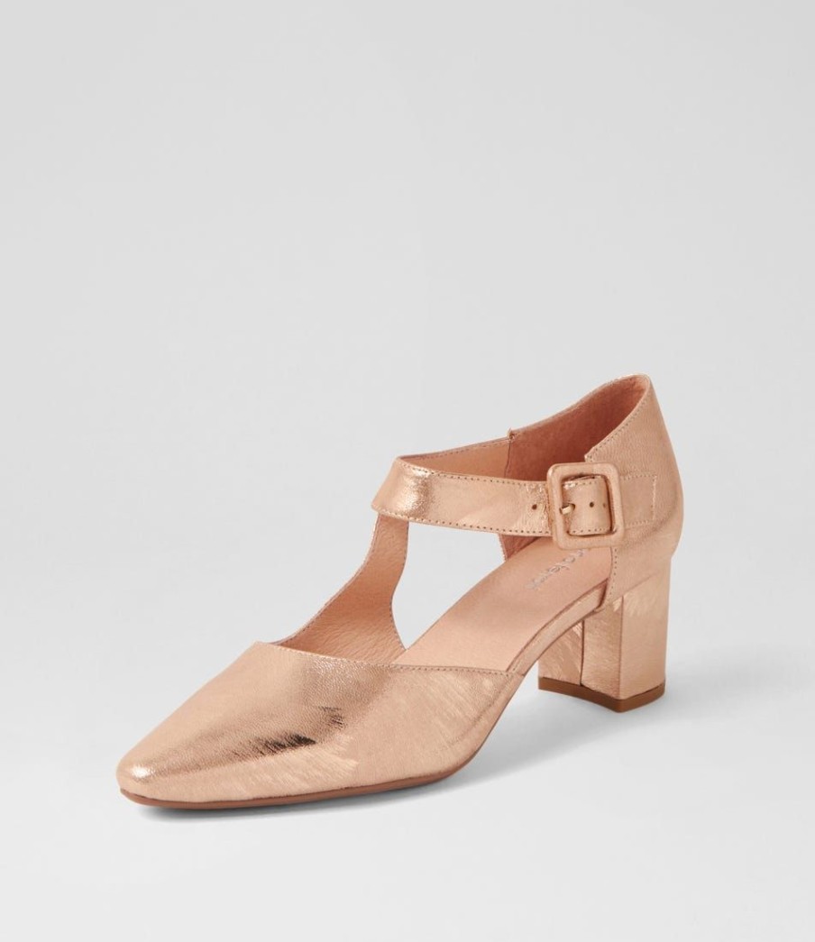 Shoes DIANA FERRARI | Latisha Rose Gold Brushed Leather Heels