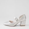 Shoes DJANGO & JULIETTE | Milling Silver Small Cut Leather Mary Jane Heels