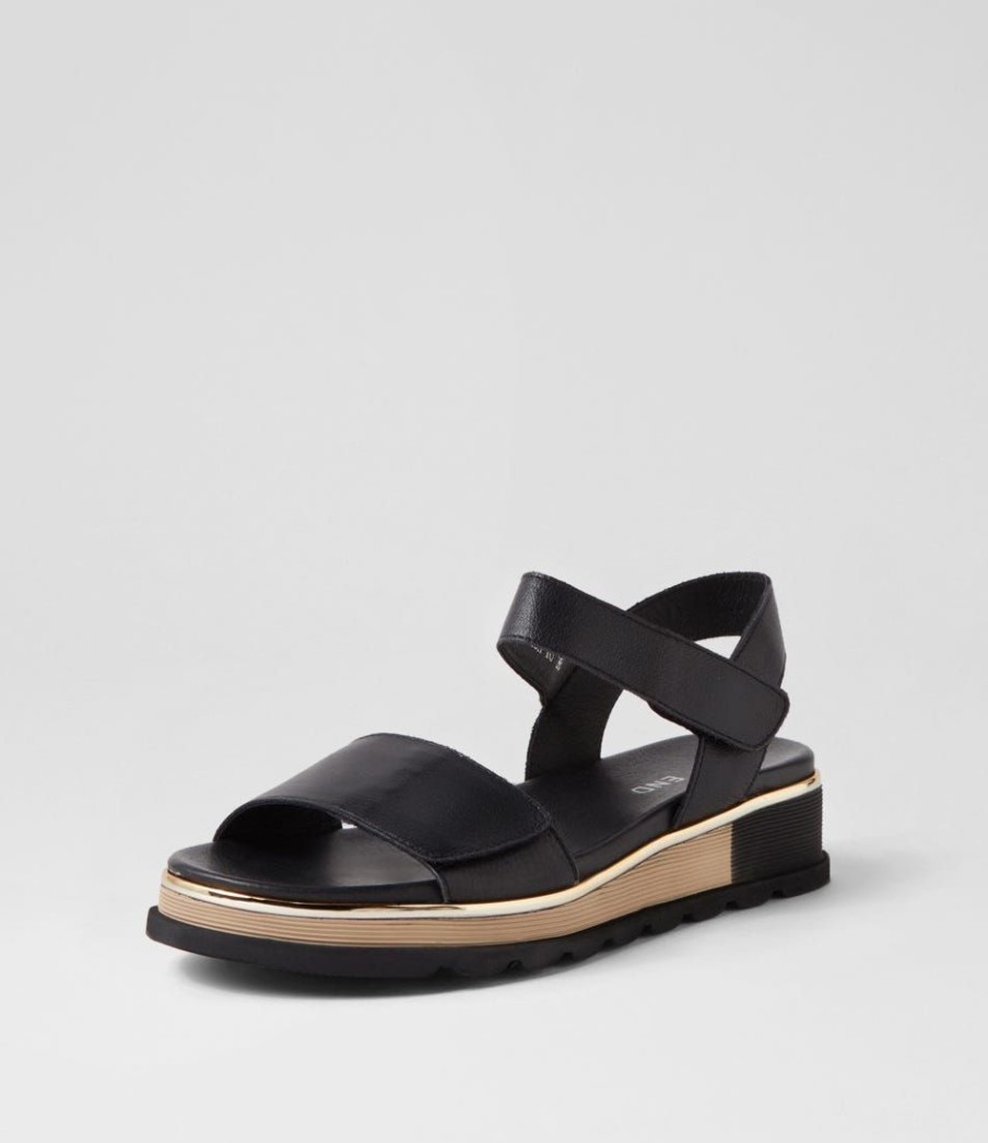 Shoes TOP END | Ulissa Black Leather Sandals