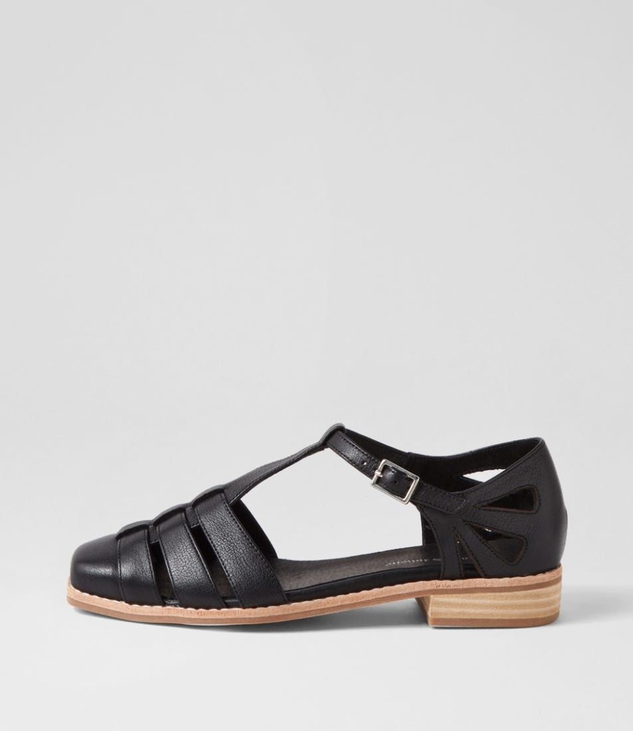 Shoes DJANGO & JULIETTE | Acely Black Leather Flat Shoes