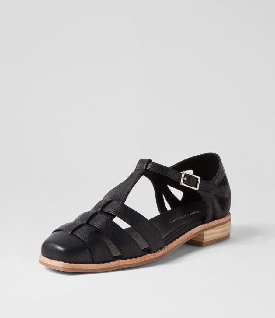 Shoes DJANGO & JULIETTE | Acely Black Leather Flat Shoes