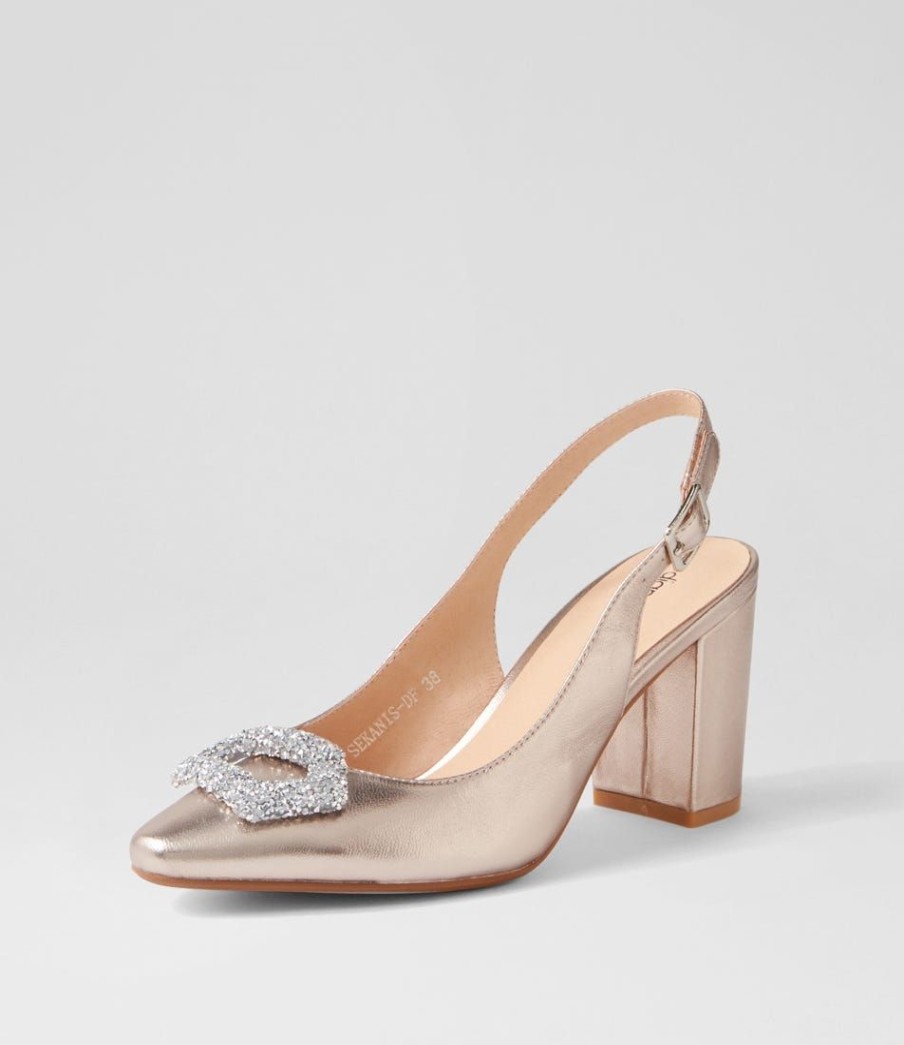 Shoes DIANA FERRARI | Sekanis Champagne Leather Heels