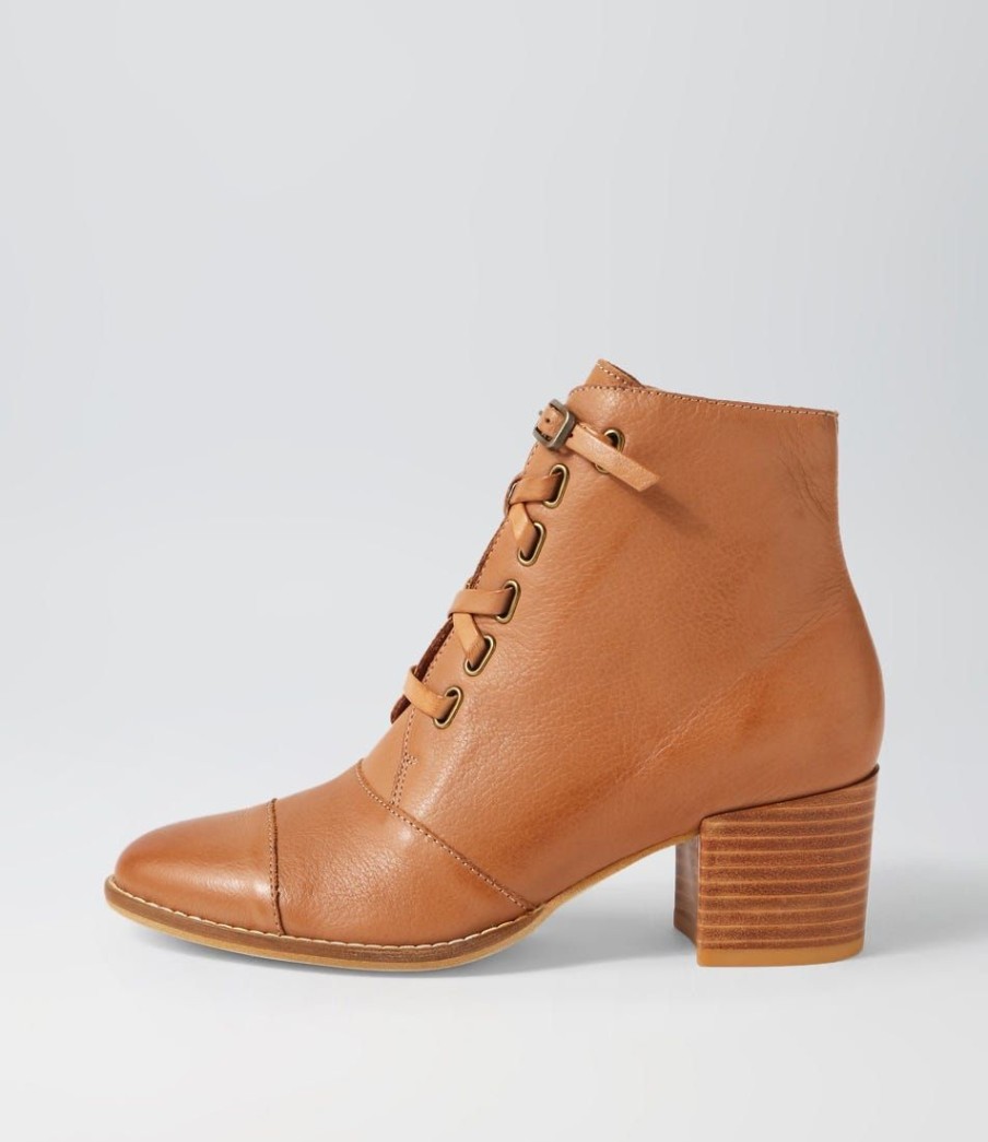 Shoes DJANGO & JULIETTE | Mclain Cognac Leather Lace Up Boots