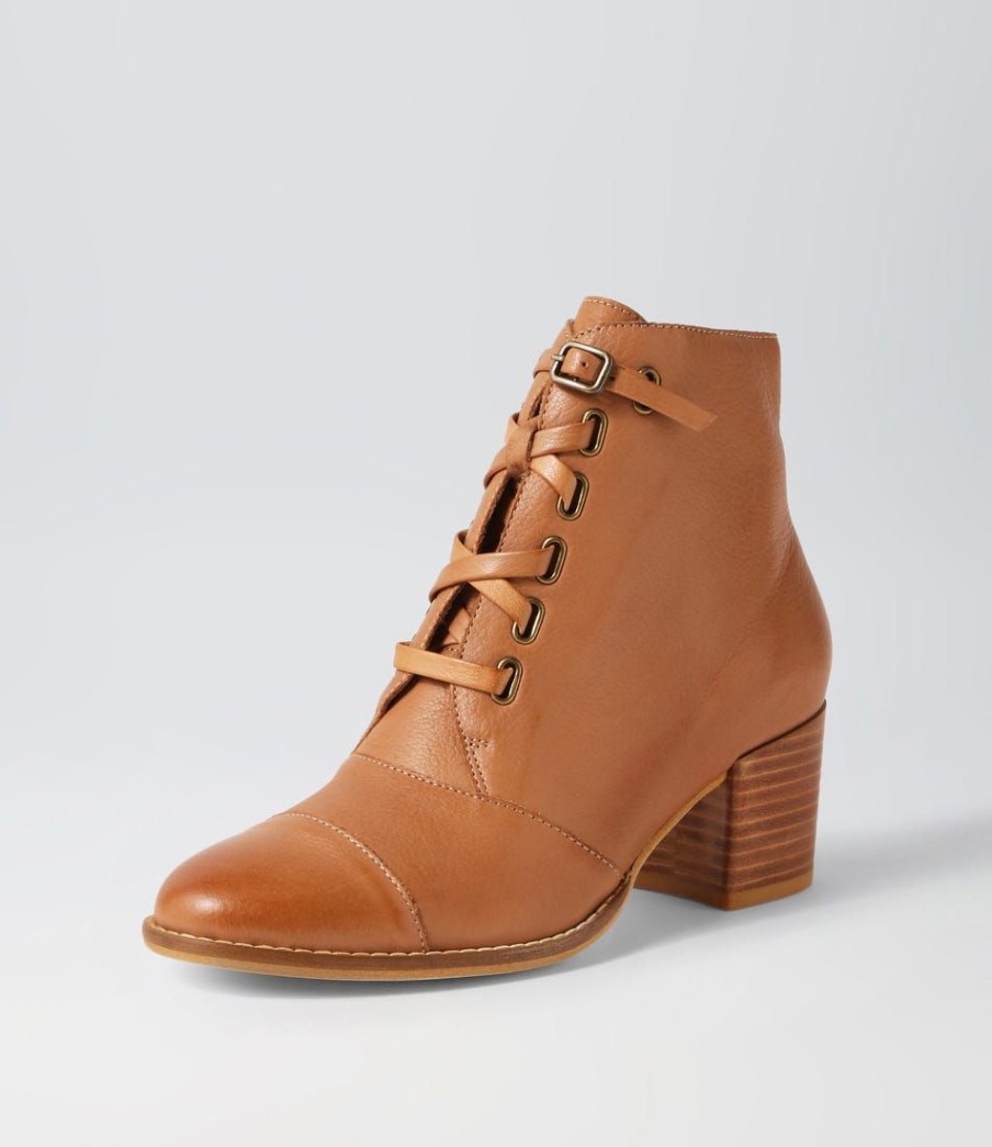 Shoes DJANGO & JULIETTE | Mclain Cognac Leather Lace Up Boots