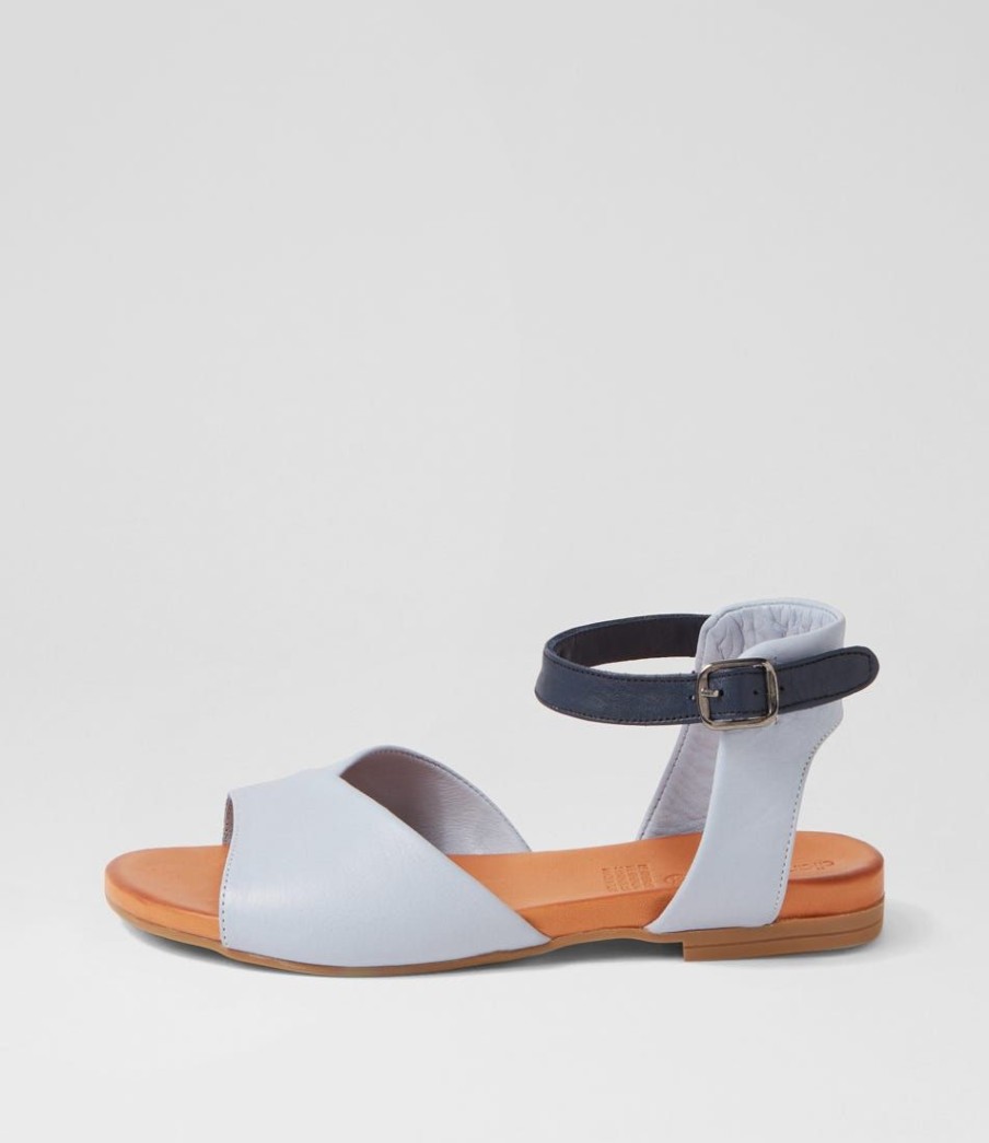 Shoes DIANA FERRARI | Winna Powder Blue Navy Leather Sandals