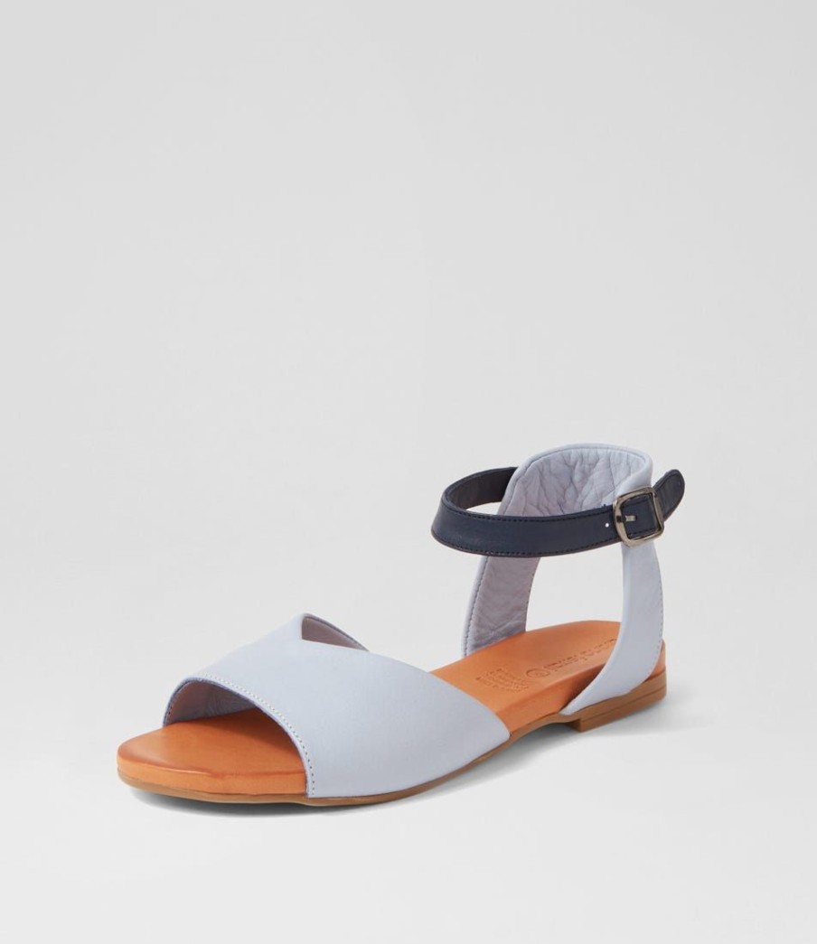 Shoes DIANA FERRARI | Winna Powder Blue Navy Leather Sandals