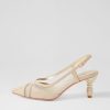 Shoes DJANGO & JULIETTE | Evron Pale Gold Sparkle Fabric Heels