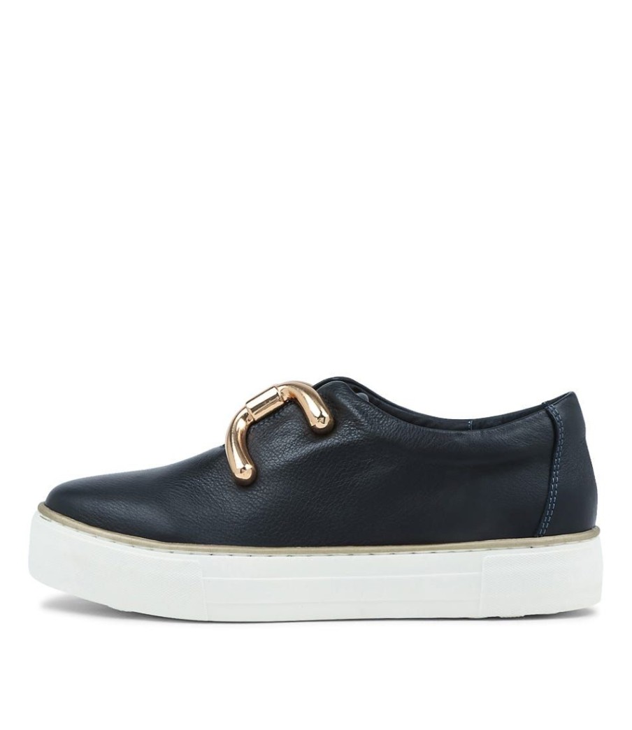 Shoes DJANGO & JULIETTE | Filpy Navy Leather Sneakers