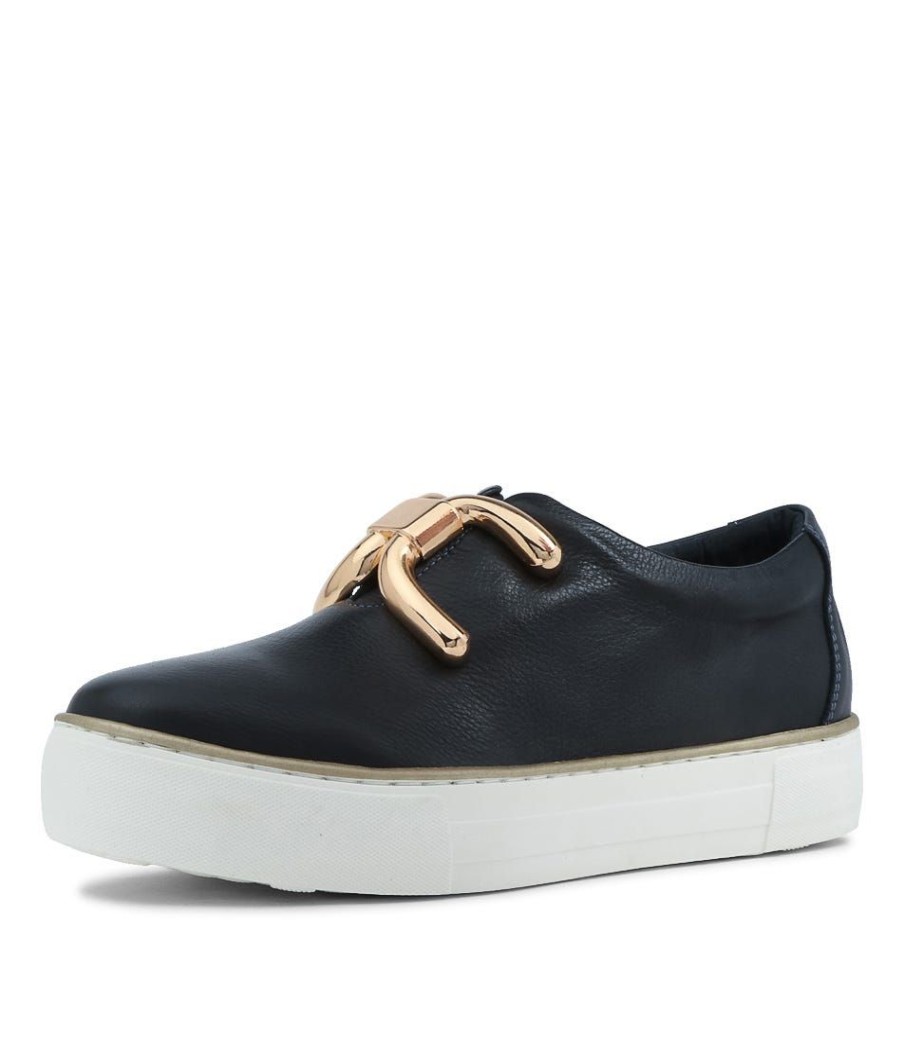 Shoes DJANGO & JULIETTE | Filpy Navy Leather Sneakers