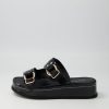 Shoes DJANGO & JULIETTE | Wamy Black Wrinkle Patent Slides