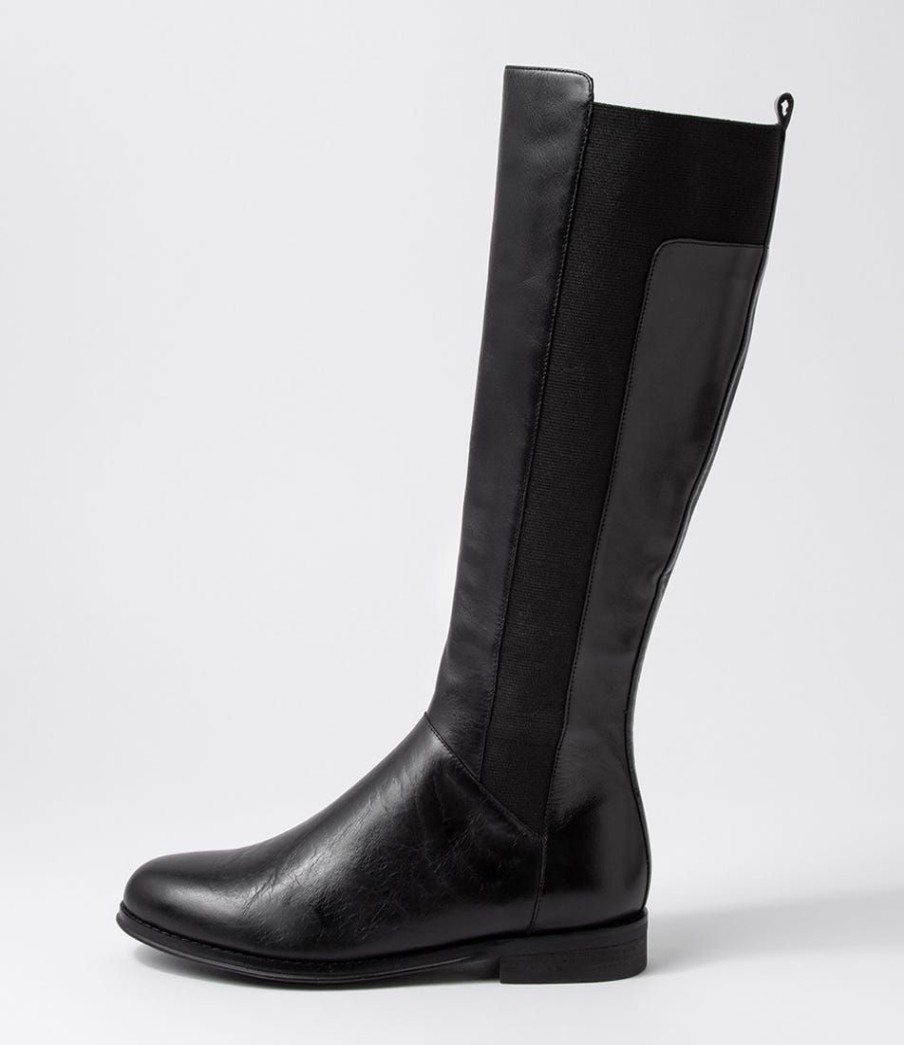 Shoes DJANGO & JULIETTE | Youss Black Leather Knee High Boots