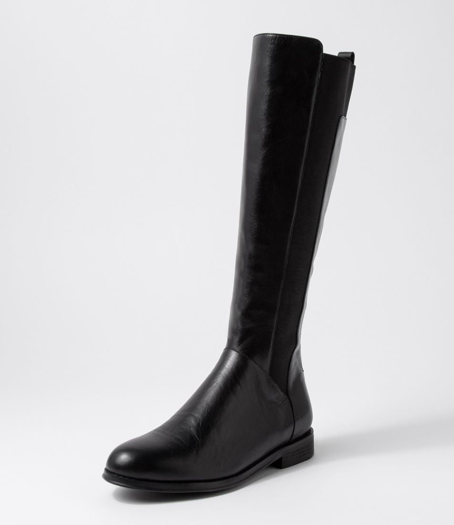 Shoes DJANGO & JULIETTE | Youss Black Leather Knee High Boots