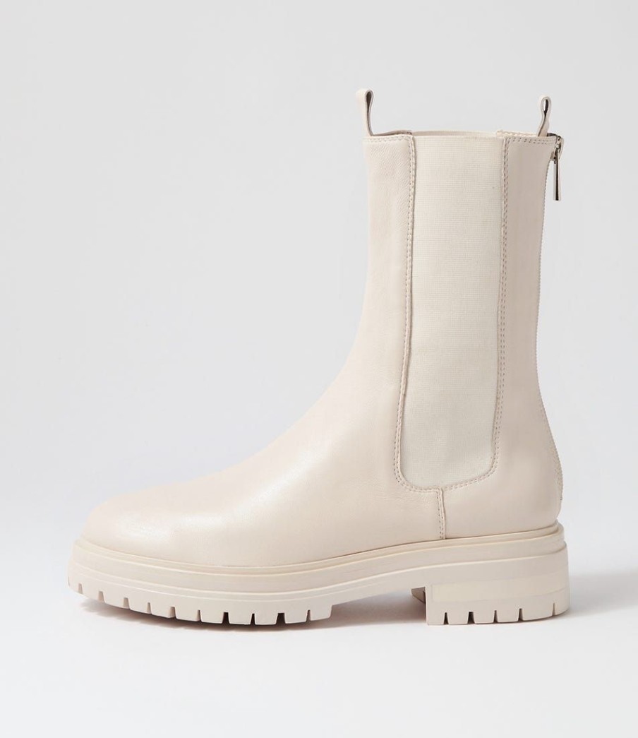 Shoes MOLLINI | Armadil Cream Leather Chelsea Boots