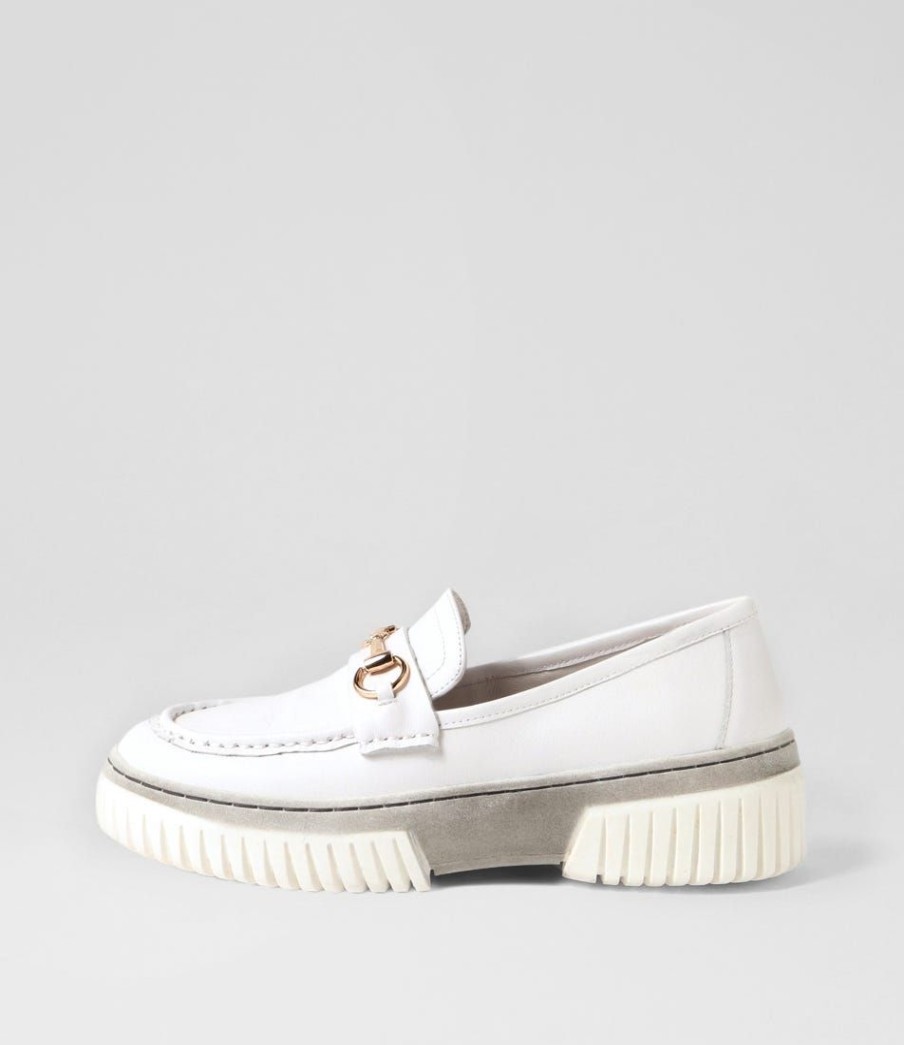 Shoes DJANGO & JULIETTE | Yasket White Leather Sole Loafers