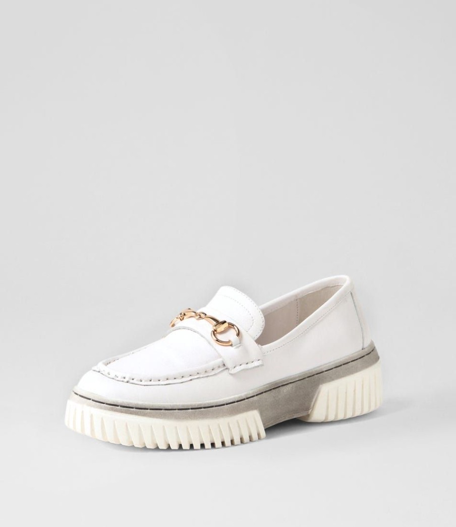 Shoes DJANGO & JULIETTE | Yasket White Leather Sole Loafers