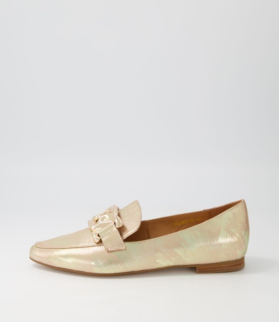 Shoes TOP END | Socoro Gold Scratch Leather Loafers