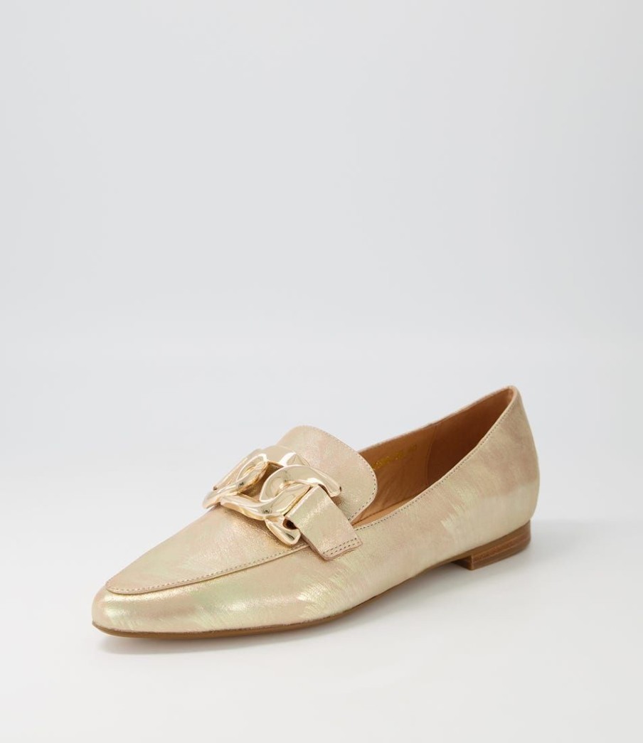 Shoes TOP END | Socoro Gold Scratch Leather Loafers