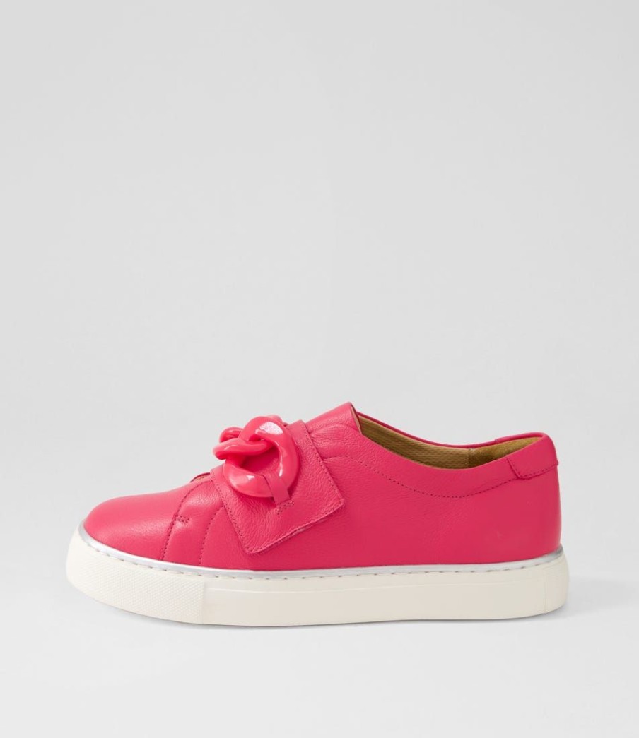 Shoes ZIERA | Peeko Xf Bright Pink Leather Sneakers