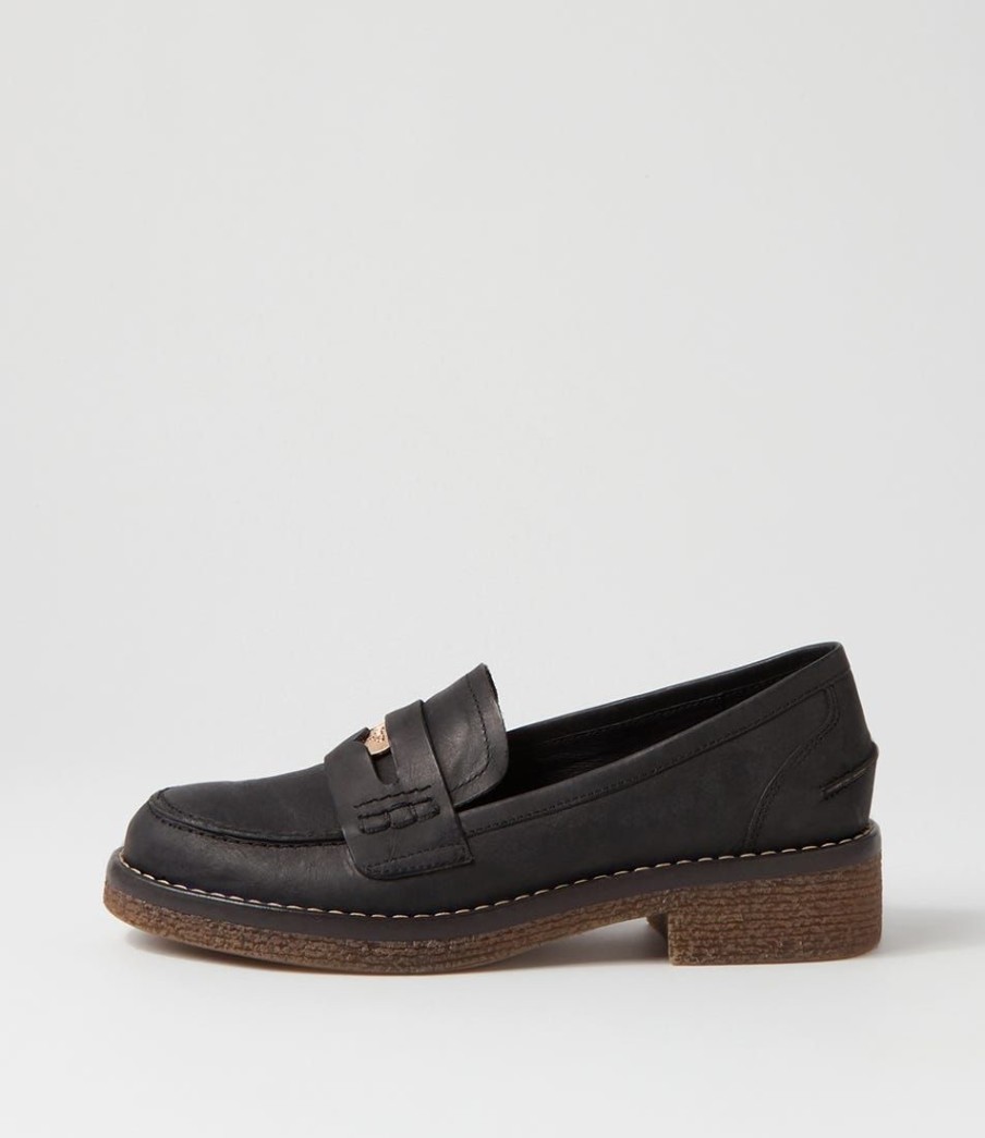 Shoes DJANGO & JULIETTE | Gulfa Black Leather Loafers