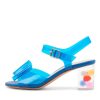 Shoes DJANGO & JULIETTE | Sadayo Cobalt Bubble Vinylite Heel Sandals