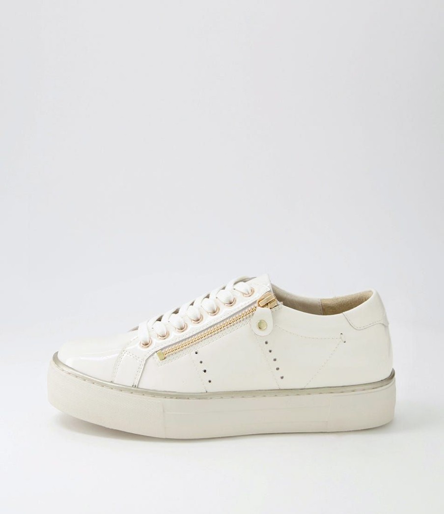 Shoes DJANGO & JULIETTE | Froggy Ivory Patent Leather Sneakers