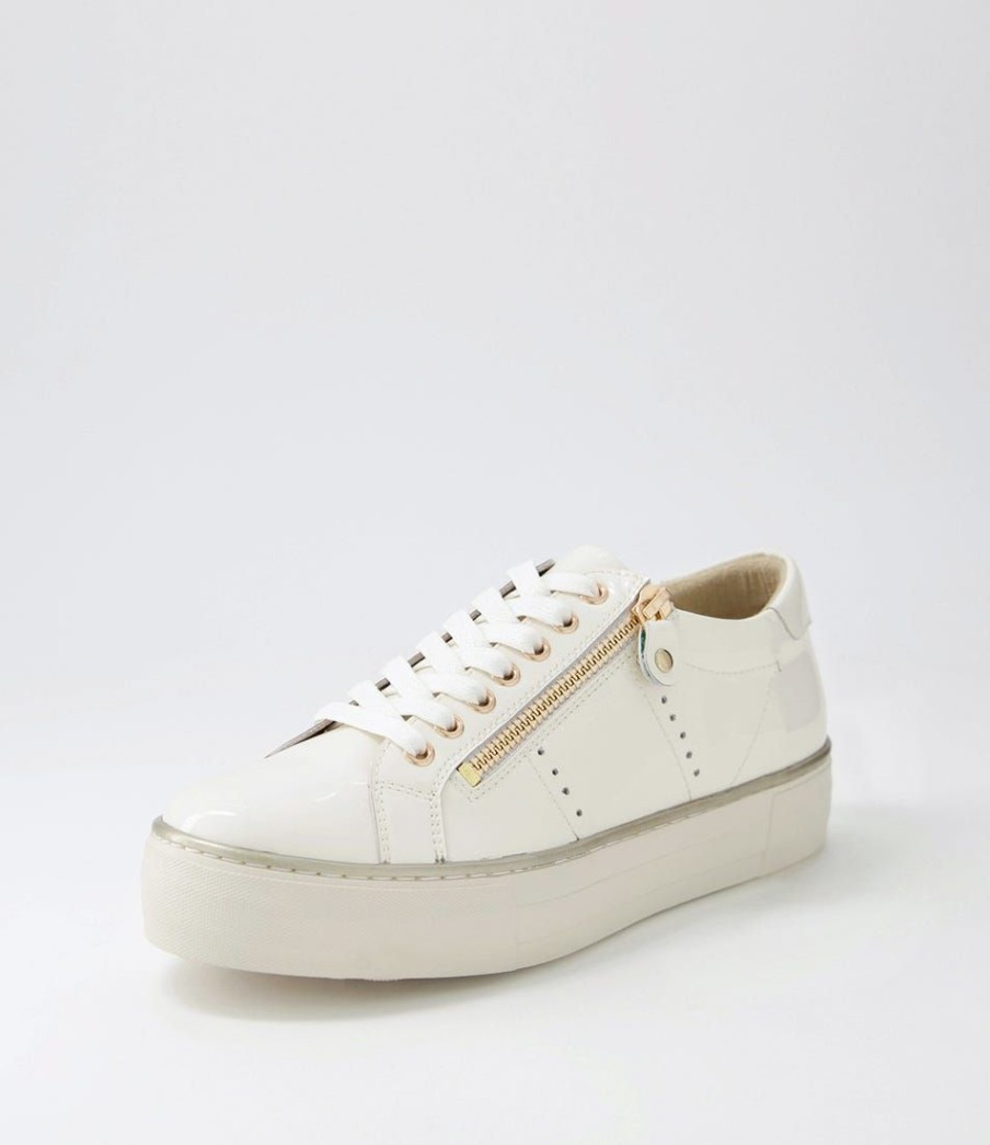 Shoes DJANGO & JULIETTE | Froggy Ivory Patent Leather Sneakers