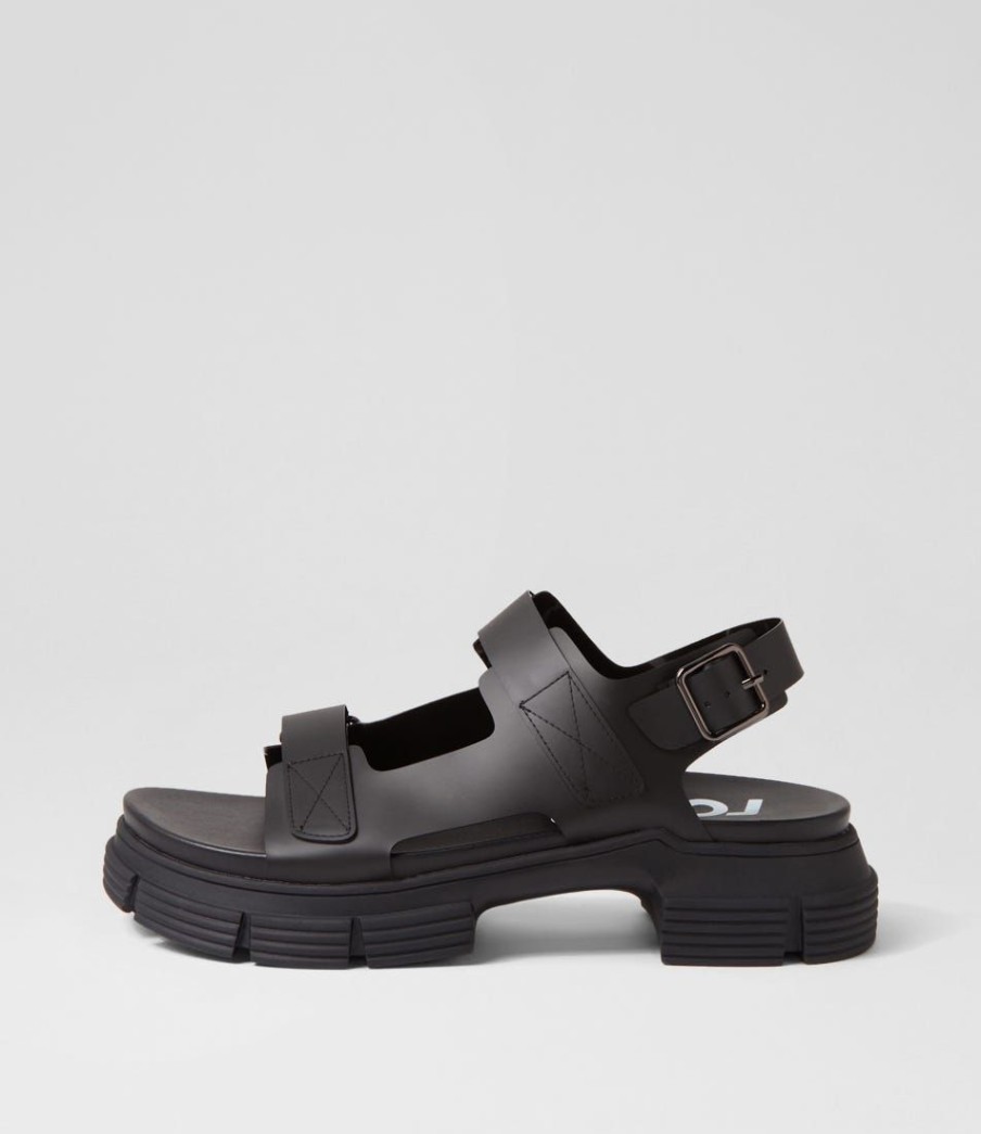 Shoes ROLLIE | Jelly All Black Vynalite Sandals