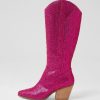 Shoes DJANGO & JULIETTE | Westyn Fuchsia Jewel Fabric Knee High Boots