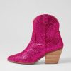 Shoes DJANGO & JULIETTE | Wagon Fuchsia Jewel Fabric Ankle Boots