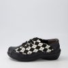 Shoes ZIERA | Allsorts Xw Black White Check Eather Pony Lace Up Flats