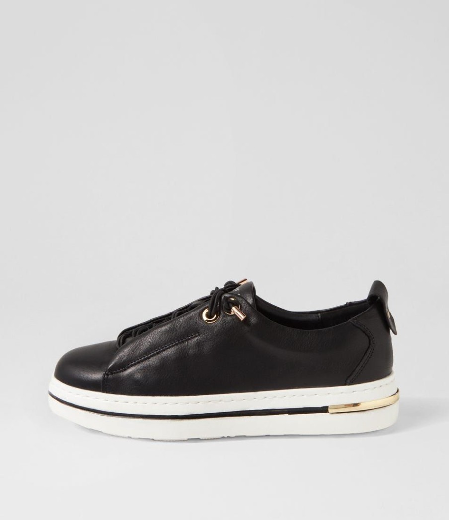 Shoes DJANGO & JULIETTE | Wattel Black White Leather Sneakers