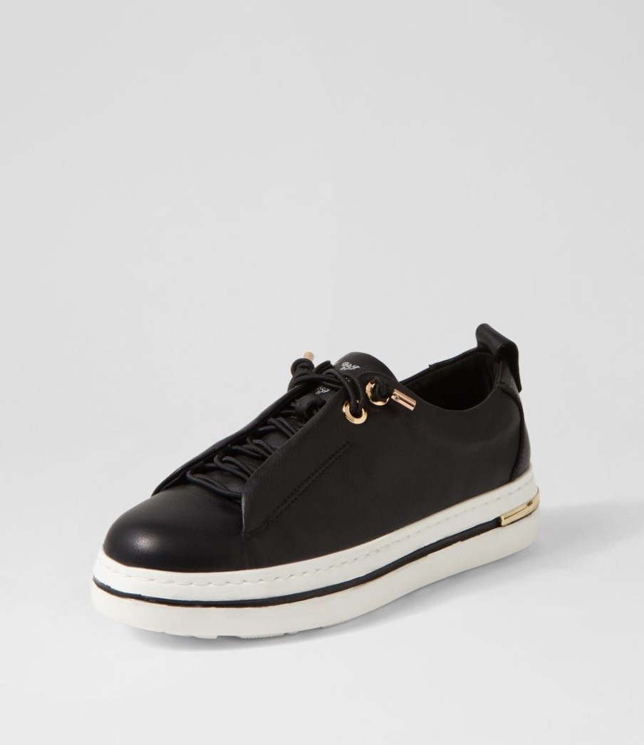 Shoes DJANGO & JULIETTE | Wattel Black White Leather Sneakers