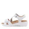 Shoes ZIERA | Newz Xw White Silver Leather Elastic Sandals