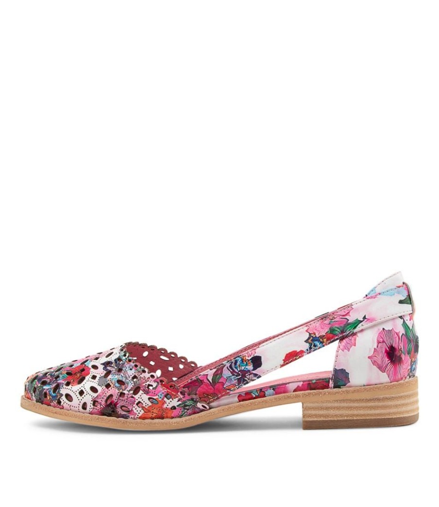 Shoes DJANGO & JULIETTE | Aidan Poppy Print Leather Flat Shoes